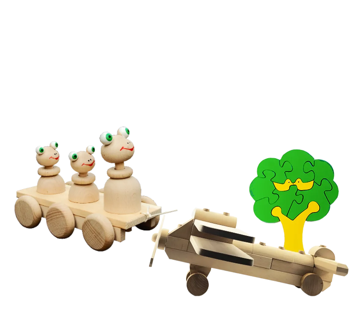 Some wooden toys of little genius toys company.