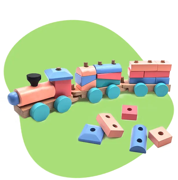 Wooden train set.